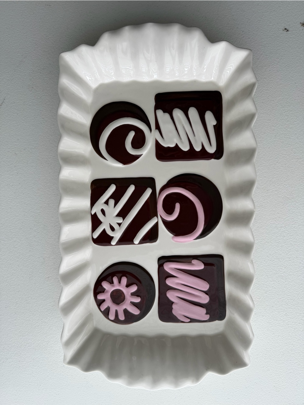 Boston Warehouse Chocolate Truffle Ceramic Serving Platter Tray